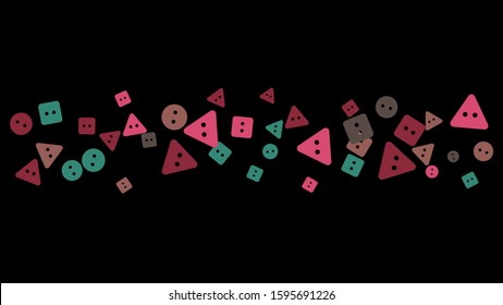 Festive Background with Colorful buttons. Trendy Pattern for Postcard, Print, Banner or Poster. Vector