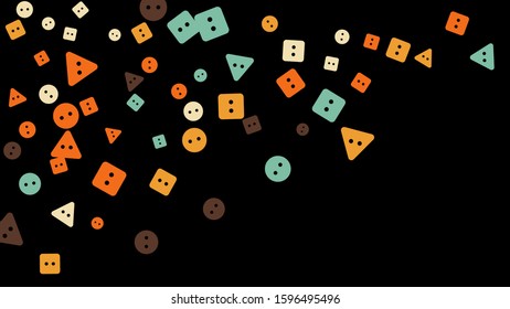 Festive Background with Colorful buttons. Trendy Pattern for Postcard, Print, Banner or Poster. Vector