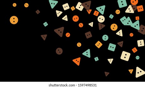 Festive Background with Colorful buttons. Trendy Pattern for Postcard, Print, Banner or Poster. Vector