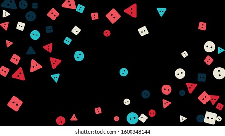 Festive Background with Colorful buttons. Trendy Pattern for Postcard, Print, Banner or Poster. Vector