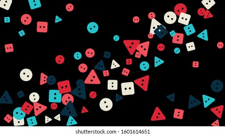 Festive Background with Colorful buttons. Trendy Pattern for Postcard, Print, Banner or Poster. Vector