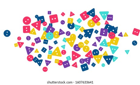 Festive Background with Colorful buttons. Trendy Pattern for Postcard, Print, Banner or Poster. Vector