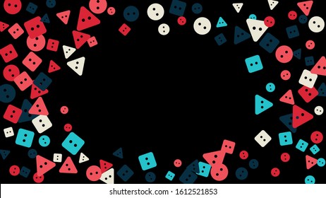 Festive Background with Colorful buttons. Trendy Pattern for Postcard, Print, Banner or Poster. Vector
