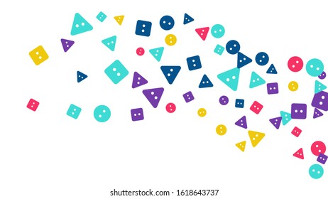 Festive Background with Colorful buttons. Trendy Pattern for Postcard, Print, Banner or Poster. Vector
