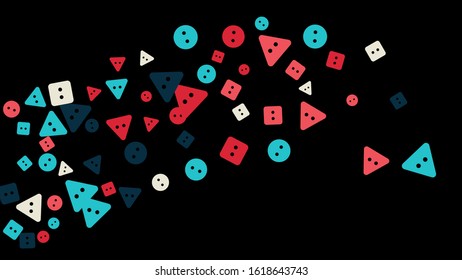 Festive Background with Colorful buttons. Trendy Pattern for Postcard, Print, Banner or Poster. Vector
