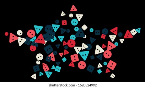 Festive Background with Colorful buttons. Trendy Pattern for Postcard, Print, Banner or Poster. Vector
