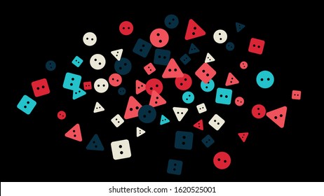 Festive Background with Colorful buttons. Trendy Pattern for Postcard, Print, Banner or Poster. Vector
