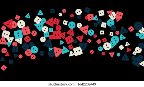 Festive Background with Colorful buttons. Trendy Pattern for Postcard, Print, Banner or Poster. Vector
