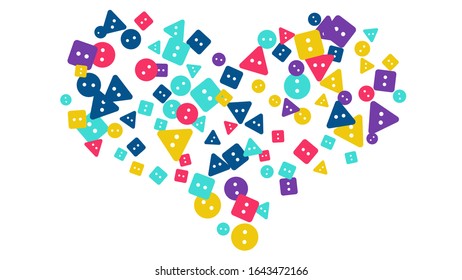 Festive Background with Colorful buttons. Trendy Pattern for Postcard, Print, Banner or Poster. Vector
