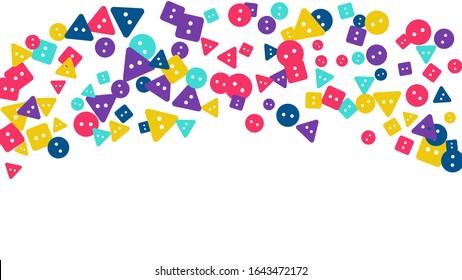 Festive Background with Colorful buttons. Trendy Pattern for Postcard, Print, Banner or Poster. Vector
