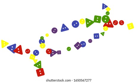 Festive Background with Colorful buttons. Trendy Pattern for Postcard, Print, Banner or Poster. Vector
