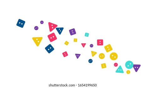 Festive Background with Colorful buttons. Trendy Pattern for Postcard, Print, Banner or Poster. Vector
