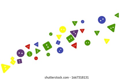 Festive Background with Colorful buttons. Trendy Pattern for Postcard, Print, Banner or Poster. Vector
