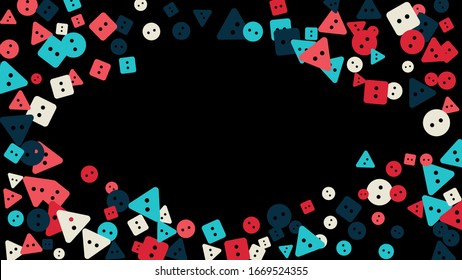 Festive Background with Colorful buttons. Trendy Pattern for Postcard, Print, Banner or Poster. Vector
