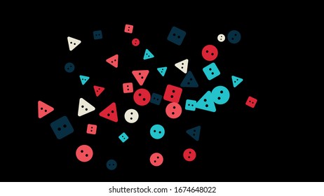 Festive Background with Colorful buttons. Trendy Pattern for Postcard, Print, Banner or Poster. Vector
