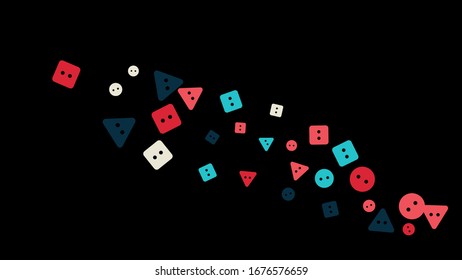 Festive Background with Colorful buttons. Trendy Pattern for Postcard, Print, Banner or Poster. Vector
