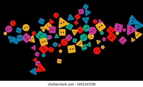 Festive Background with Colorful buttons. Trendy Pattern for Postcard, Print, Banner or Poster. Vector