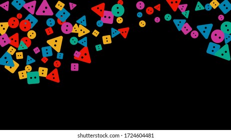 Festive Background with Colorful buttons. Trendy Pattern for Postcard, Print, Banner or Poster. Vector