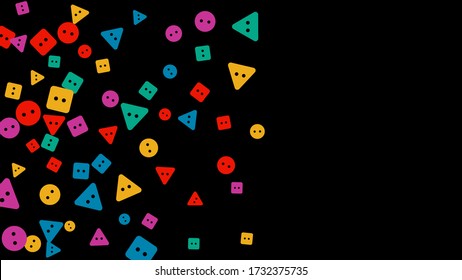 Festive Background with Colorful buttons. Trendy Pattern for Postcard, Print, Banner or Poster. Vector