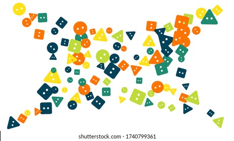Festive Background with Colorful buttons. Trendy Pattern for Postcard, Print, Banner or Poster. Vector