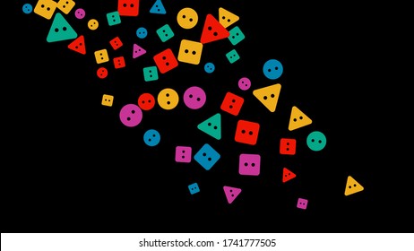 Festive Background with Colorful buttons. Trendy Pattern for Postcard, Print, Banner or Poster. Vector
