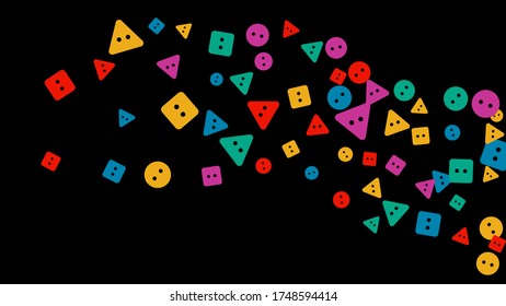 Festive Background with Colorful buttons. Trendy Pattern for Postcard, Print, Banner or Poster. Vector
