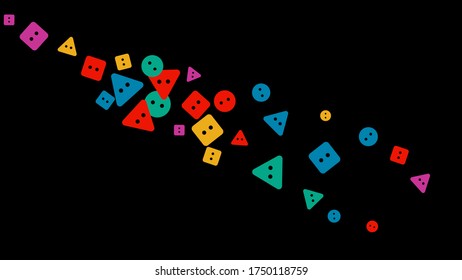 Festive Background with Colorful buttons. Trendy Pattern for Postcard, Print, Banner or Poster. Vector
