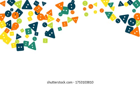 Festive Background with Colorful buttons. Trendy Pattern for Postcard, Print, Banner or Poster. Vector
