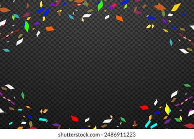 Festive background with colorful confetti.