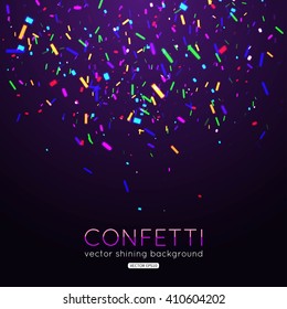 Festive background with colorful confetti pieces. Vector eps 10 format.
