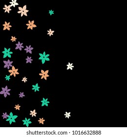 Festive Background with Colorful  flowers. Feminine Pattern for Postcard, Print, Banner or Poster. Small Pretty  flowers For Party Decoration, Wedding, Birthday or Anniversary Invitation. 

