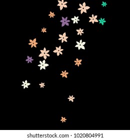 Festive Background with Colorful  flowers. Feminine Pattern for Postcard, Print, Banner or Poster. Small Pretty  flowers For Party Decoration, Wedding, Birthday or Anniversary Invitation. 
