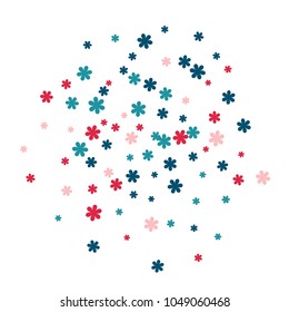 Festive Background with Colorful  flowers. Feminine Pattern for Postcard, Print, Banner or Poster. Small Pretty  flowers For Party Decoration, Wedding, Birthday or Anniversary Invitation. 
