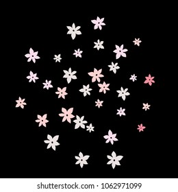 Festive Background with Colorful  flowers. Feminine Pattern for Postcard, Print, Banner or Poster. Small Pretty  flowers For Party Decoration, Wedding, Birthday or Anniversary Invitation. 
