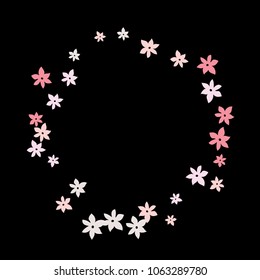 Festive Background with Colorful  flowers. Feminine Pattern for Postcard, Print, Banner or Poster. Small Pretty  flowers For Party Decoration, Wedding, Birthday or Anniversary Invitation. 
