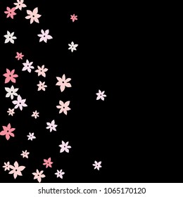 Festive Background with Colorful  flowers. Feminine Pattern for Postcard, Print, Banner or Poster. Small Pretty  flowers For Party Decoration, Wedding, Birthday or Anniversary Invitation. 
