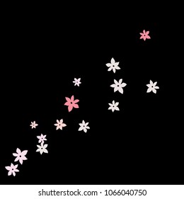Festive Background with Colorful  flowers. Feminine Pattern for Postcard, Print, Banner or Poster. Small Pretty  flowers For Party Decoration, Wedding, Birthday or Anniversary Invitation. 