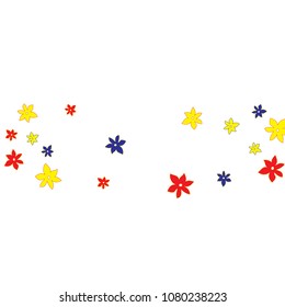 Festive Background with Colorful  flowers. Feminine Pattern for Postcard, Print, Banner or Poster. Small Pretty  flowers For Party Decoration, Wedding, Birthday or Anniversary Invitation. 
