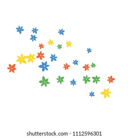 Festive Background with Colorful  flowers. Feminine Pattern for Postcard, Print, Banner or Poster. Small Pretty  flowers For Party Decoration, Wedding, Birthday or Anniversary Invitation. 
