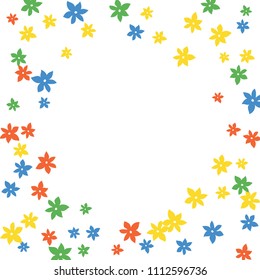 Festive Background with Colorful  flowers. Feminine Pattern for Postcard, Print, Banner or Poster. Small Pretty  flowers For Party Decoration, Wedding, Birthday or Anniversary Invitation. 

