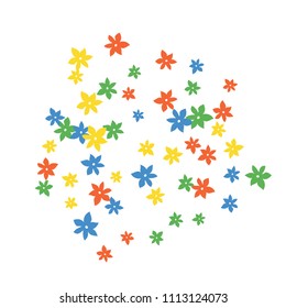 Festive Background with Colorful  flowers. Feminine Pattern for Postcard, Print, Banner or Poster. Small Pretty  flowers For Party Decoration, Wedding, Birthday or Anniversary Invitation. 
