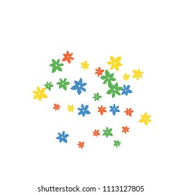 Festive Background with Colorful  flowers. Feminine Pattern for Postcard, Print, Banner or Poster. Small Pretty  flowers For Party Decoration, Wedding, Birthday or Anniversary Invitation. 
