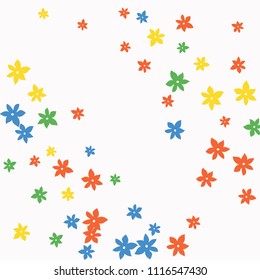 Festive Background with Colorful  flowers. Feminine Pattern for Postcard, Print, Banner or Poster. Small Pretty  flowers For Party Decoration, Wedding, Birthday or Anniversary Invitation. 
