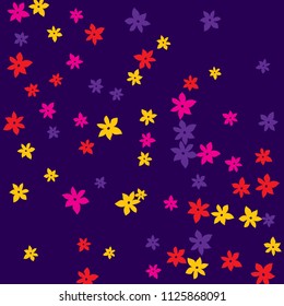 Festive Background with Colorful  flowers. Feminine Pattern for Postcard, Print, Banner or Poster. Small Pretty  flowers For Party Decoration, Wedding, Birthday or Anniversary Invitation. 
