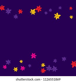 Festive Background with Colorful  flowers. Feminine Pattern for Postcard, Print, Banner or Poster. Small Pretty  flowers For Party Decoration, Wedding, Birthday or Anniversary Invitation. 
