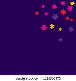 Festive Background with Colorful  flowers. Feminine Pattern for Postcard, Print, Banner or Poster. Small Pretty  flowers For Party Decoration, Wedding, Birthday or Anniversary Invitation. 
