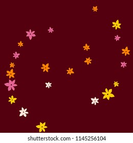 Festive Background with Colorful  flowers. Feminine Pattern for Postcard, Print, Banner or Poster. Small Pretty  flowers For Party Decoration, Wedding, Birthday or Anniversary Invitation. 
