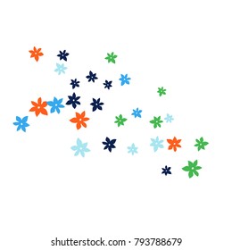 Festive Background with Colorful  flowers. Feminine Pattern for Postcard, Print, Banner or Poster. Small Pretty  flowers For Party Decoration, Wedding, Birthday or Anniversary Invitation. 