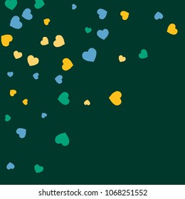Festive Background with Colorful hearts. Delicate Pattern for Postcard, Print, Banner or Poster. Pretty hearts For Party Decoration, Wedding, Birthday or Anniversary Invitation. Vector