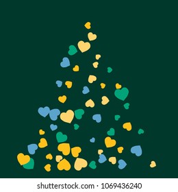 Festive Background with Colorful hearts. Delicate Pattern for Postcard, Print, Banner or Poster. Pretty hearts For Party Decoration, Wedding, Birthday or Anniversary Invitation. Vector